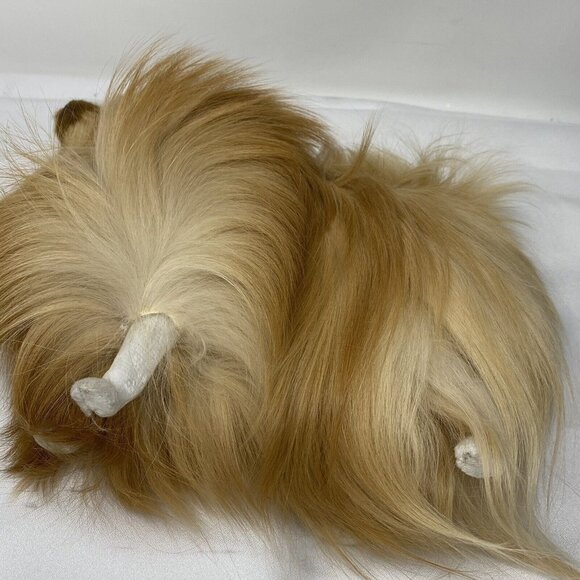 Vintage Pomeranian Dog Figurine 8" Real Fur Handmade OOAK Collectible - Picture 8 of 10